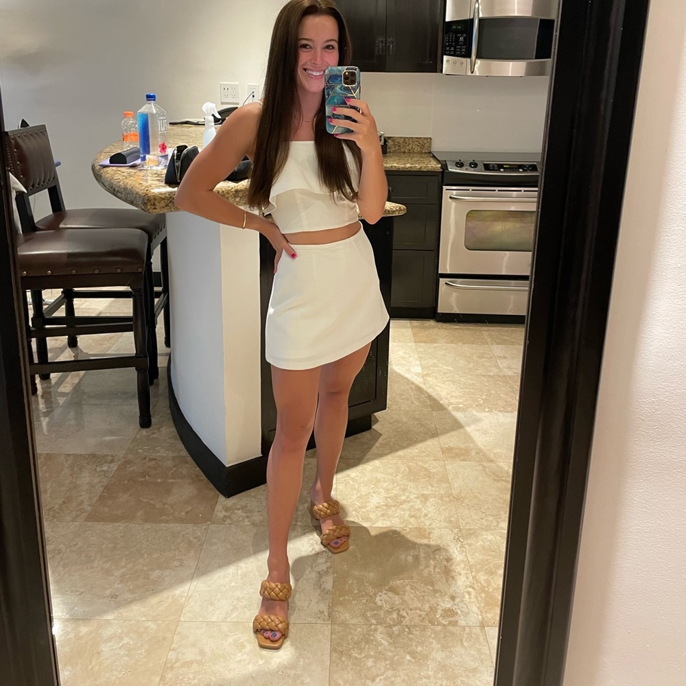 Spaghetti strap ruffle top